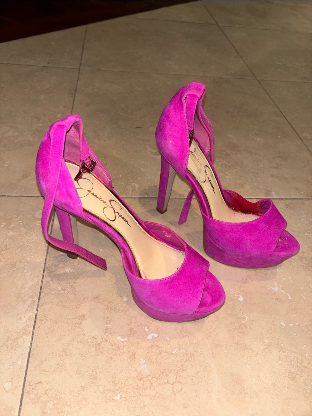 Jessica Simpson Hot Pink Platform Stiletto Sandals - Picture 2 of 2